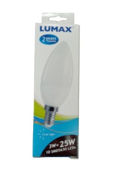 Led Lumax E14, 3W, Swieczka, barwa zimna