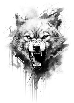 МОЮЩАЯСЯ ТАТУ ВРЕМЕННАЯ ТАТУ С ВОЛКОМ ЛЕСНОЙ УЗОР ПЛЕЧО СПИНА ГРУДЬ