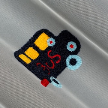 Штора 140х250 Элвин белая с красочной аппликацией