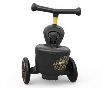 Scoot & Ride Highwaykick 1 Jeździk i hulajnoga 2w1 +kask XXS-S Black&Gold