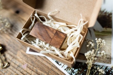 Коробка для флешки КРАСИВЫЕ МОМЕНТЫ крафт эко коричневый Футляр упаковка