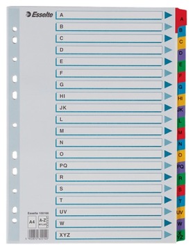 PRZEKŁADKI KARTONOWE MYLAR A4 A-Z KOLOR 100166