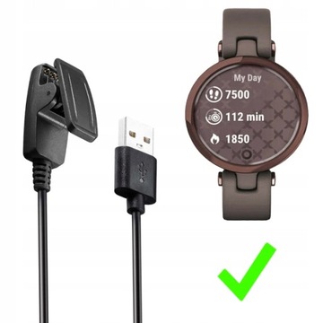 Зарядное USB-кабель с зажимом для Garmin Lily