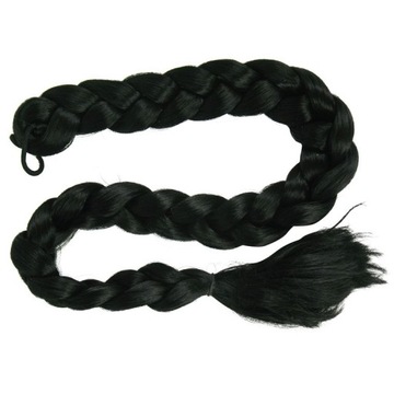 PERUKA WARKOCZ CZARNY DŁ. 80CM