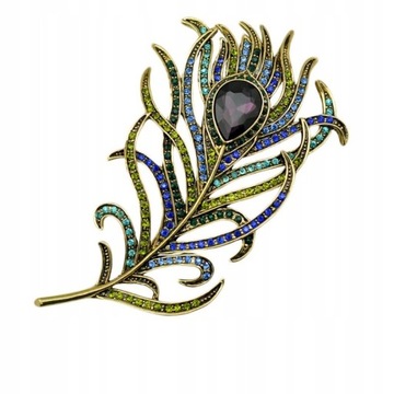 New Arrival kryształowe pawie pióra broszka Boho e
