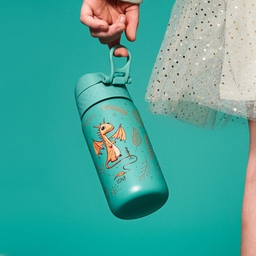 METALOWY BIDON STAL NIERDZEWNA ZIELONY W SMOK DRAGON ION8 400 ml