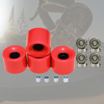 КОЛЕСА ДЛЯ СКЕЙБОРДА С ПОДШИПНИКАМИ КОЛЕСА 60 ММ НАБОР ИЗ 4 КОЛЕС КРАСНОЕ ЗОЛОТО