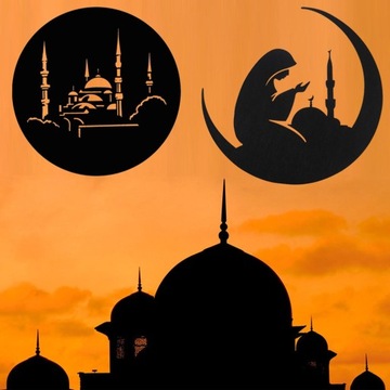 Рамадан Наклейка на стену Фетровая ткань Рамадан Настенный декор для стиля B