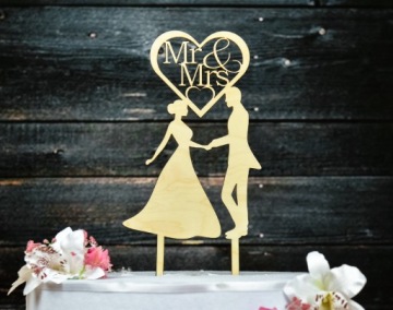 Топпер TŚD-10-Mr & Mrs Свадьба Деревянный