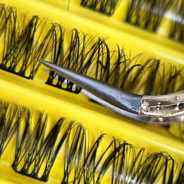 Pęseta do przedłużania Stylizacji Rzęs WYGIĘTA PERŁOWA precyzyjna SEOL