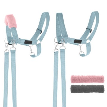 Недоуздок для Hobby Horse поводи + хутра блакитний