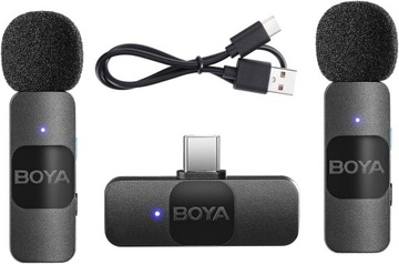 BOYA Bezprzewodowy mikrofon krawatowy do smartfona z systemem Android USB C