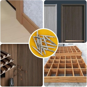 GWÓŹDŹ DO LISTEW PRZYPODŁOGOWYCH Z PODWÓJNYM ŁBEM BEZ SZWU 100 SZT ZESTAW