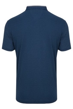 KOSZULKA MĘSKA T-SHIRT STÓJKA NIEBIESKA WZORY L