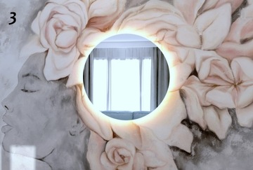 КРУГЛОЕ СВЕТОДИОДНОЕ ЗЕРКАЛО С ПОЛУКРУГЛОЙ ВЫРЕЗКОЙ 130 см