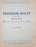 Program regat wioślarskich mistrzostw Polski 1953