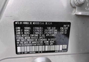 Honda HR-V II 2016 Honda HR-V 2016r, 1.8 Benzyna. AUTOMAT. Uszkodzony lewy przod. 1.8 Benzyna, zdjęcie 20
