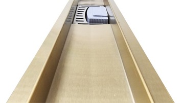 SANITLINE Линейный слив ЗОЛОТО / ЛАТУНЬ 2В1 ДЛЯ ПЛИТКИ ИЛИ ГЛАДКОЙ 70см PL