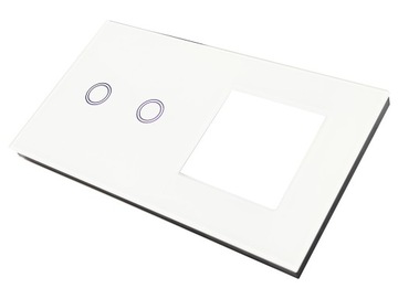 WŁĄCZNIK ŚWIATŁA GNIAZDO GNIAZDKO PANEL BIAŁY 2+1