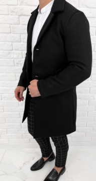 Мужское черное однобортное пальто kymaxx 5135 - L