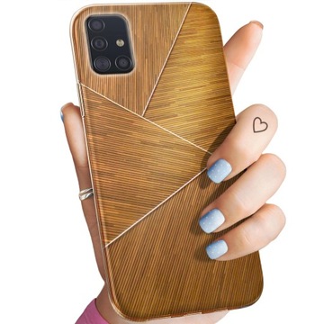 ETUI DO SAMSUNG GALAXY A51 WZORY BRĄZOWE DREWNIANE BROWN OBUDOWA POKROWIEC