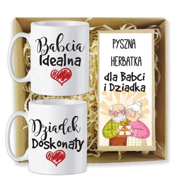 ZESTAW KUBEK HERBATA PREZENT DLA BABCI i DZIADKA na Dzień Babci i Dziadka