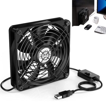 WENTYLATORY USB WENTYLATOR CHŁODZĄCY 50/53/56 CFM 3 PRĘDKOŚĆ 5V PBT 8*8CM