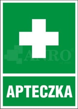 Znak APTECZKA FS samoprzylepna 100x140