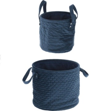 KOSZ DO PRZECHOWYWANIA granatowy AKSAMITOWY 2 szt