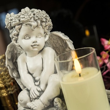 СЕРАЯ ГИПСОВАЯ ФИГУРКА ГРОБНИЦЫ СВЕТОДИОДНАЯ ЛАМПА 3XAAA