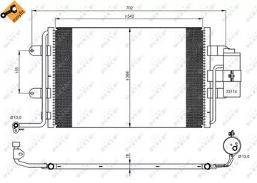 35227 CHLADIČ KLIMATIZACE AUDI 542X358X16