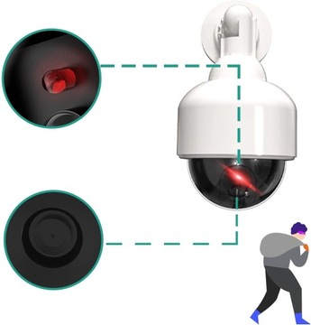 ПОВОРОТНАЯ МАКЕТНАЯ PTZ-КАМЕРА CCTV ПОДВЕСНАЯ 2xAA 360° ВНУТРЕННЯЯ НАРУЖНАЯ СВЕТОДИОДНАЯ