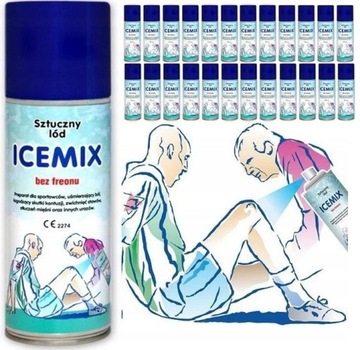 ZAMRAŻACZ SZTUCZNY LÓD SPRAY ICE-MIX 400ml ZESTAW 24 SZTUK