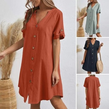 ZANZEA Elegant Women V Neck Short Sleeve Sundress