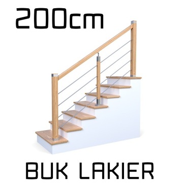 Balustrada barierka drewniana nierdzewna ND2 2m