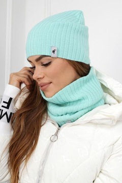 ЖЕНСКИЙ КОМПЛЕКТ ШАПКА-БИНИ ЮБКА ДЛЯ ГОЛЬФ-ТРУБА БОЛЬШОЙ КОМПЛЕКТ МЯТА 2204