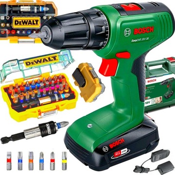 WIERTARKO WKRĘTARKA AKUMULATOROWA 18V BOSCH EASYDRILL WALIZKA ZEST KOŃCÓWEK