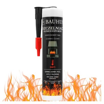 Силиконовый огнезащитный герметик для каминов Bauhus 280 мл черный 1500°C