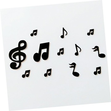 12 Szt Naklejki Ścienne 3d z Nutami Muzycznymi Dekoracja Ścienna Miłośnika
