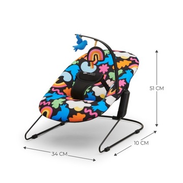 Kinderkraft Leżaczek bujaczek lekki ergonomiczny CALMEE Happy Shapes
