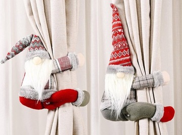 KRASNAL SKRZAT GNOM ŚWIĄTECZNY NA RZEP KLAMRA ZAPIĘCIE DO ZASŁON FIRANEK