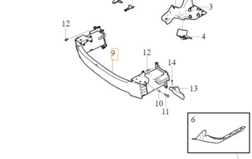 VOLVO XC40 C40 NOSNÍK VÝZTUHA NÁRAZNÍKU PŘEDNÍ OE