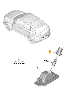 TĚSNĚNÍ LAMPY SPZ MITSUBISHI ASX CITROEN C4 AIRCROSS PEUGEOT 4008