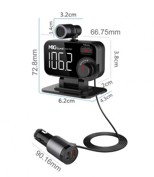 FM-передатчик Bluetooth 5.0, USB-зарядное устройство QC 3.0