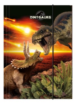 TECZKA SZKOLNA A4 Z GUMKĄ DINOZAUR