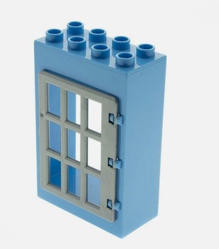Duplo Rama drzwi 2x4x5 Jasnoniebieska kratka drzwi Perl Grey 31171 92094