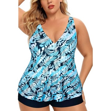 Strój kąpielowy Tankini i spodenki PLUS SIZE Print