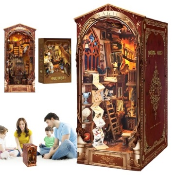 Domeček K Sestavení Puzzle 3D Led Booknook Kouzelný Svět Diy