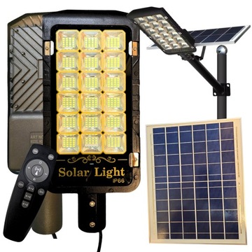 LAMPA SOLARNA LED 700W Z CZUJNIKIEM RUCHU I ZMIERZCHU ZEWNĘTRZNA + PILOT