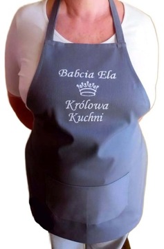 Fartuch CATERINGOWY gastronomiczny kuchenny z LOGO napis bawełna SOLIDNY